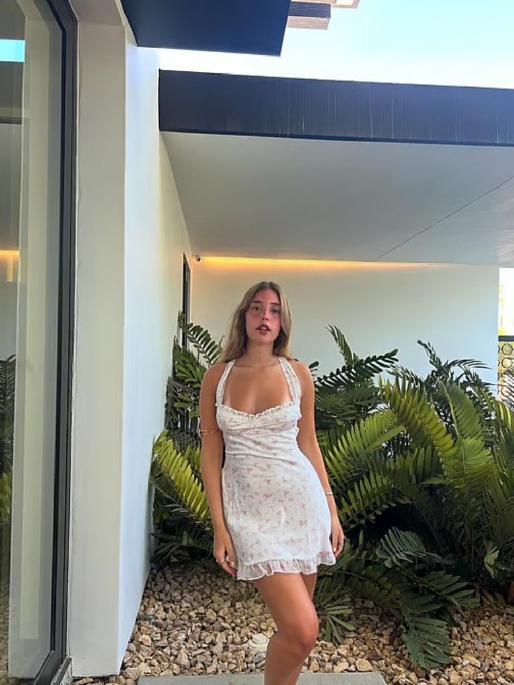 FOR LOVE & LEMONS Sabrina Slip Dress | White / Pink | M | NWT - Picture 5 of 9